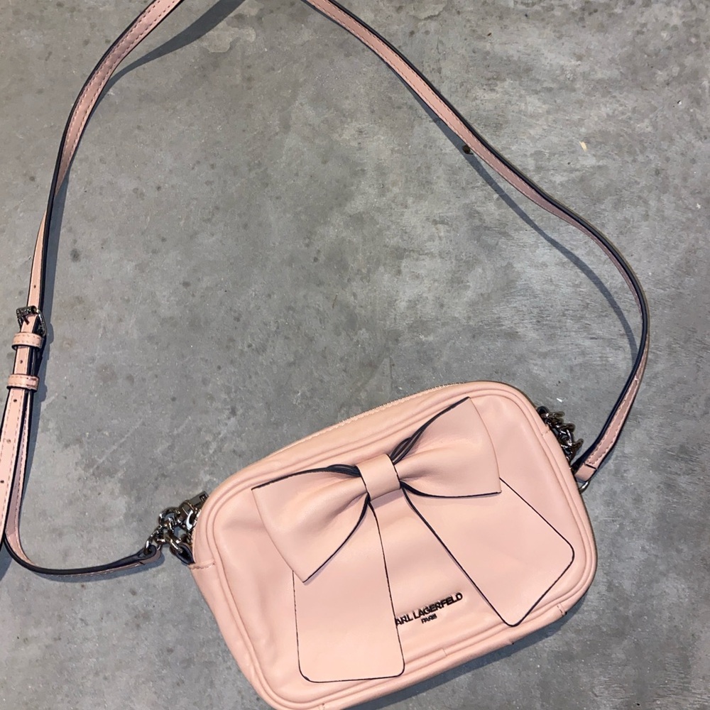 Karl Lagerfeld Pink Crossbody Bag with Sporty Elegance